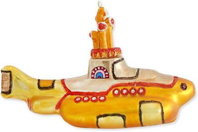 Beatles - Yellow Submarine GLASS Ornament by Kat & Annie