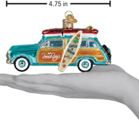 The BEACH BOYS - Surfin' Woody Station Wagon Glitter GLASS Ornament by OWC