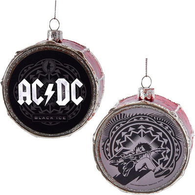 AC/DC - Drum Head Ornament 3.5-Inch Glass by Kurt Adler Inc.