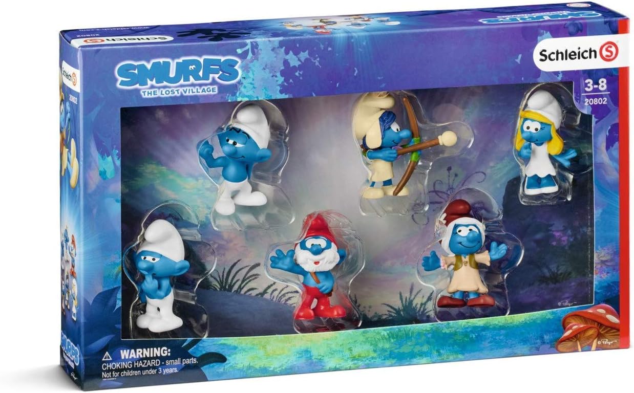スマーフ　レアフィギュア　偉人6人　Schleich Smurf PVC スマーフ レアフィギュア 偉人6人 Schleich Smurf “Karate” PVC Figure