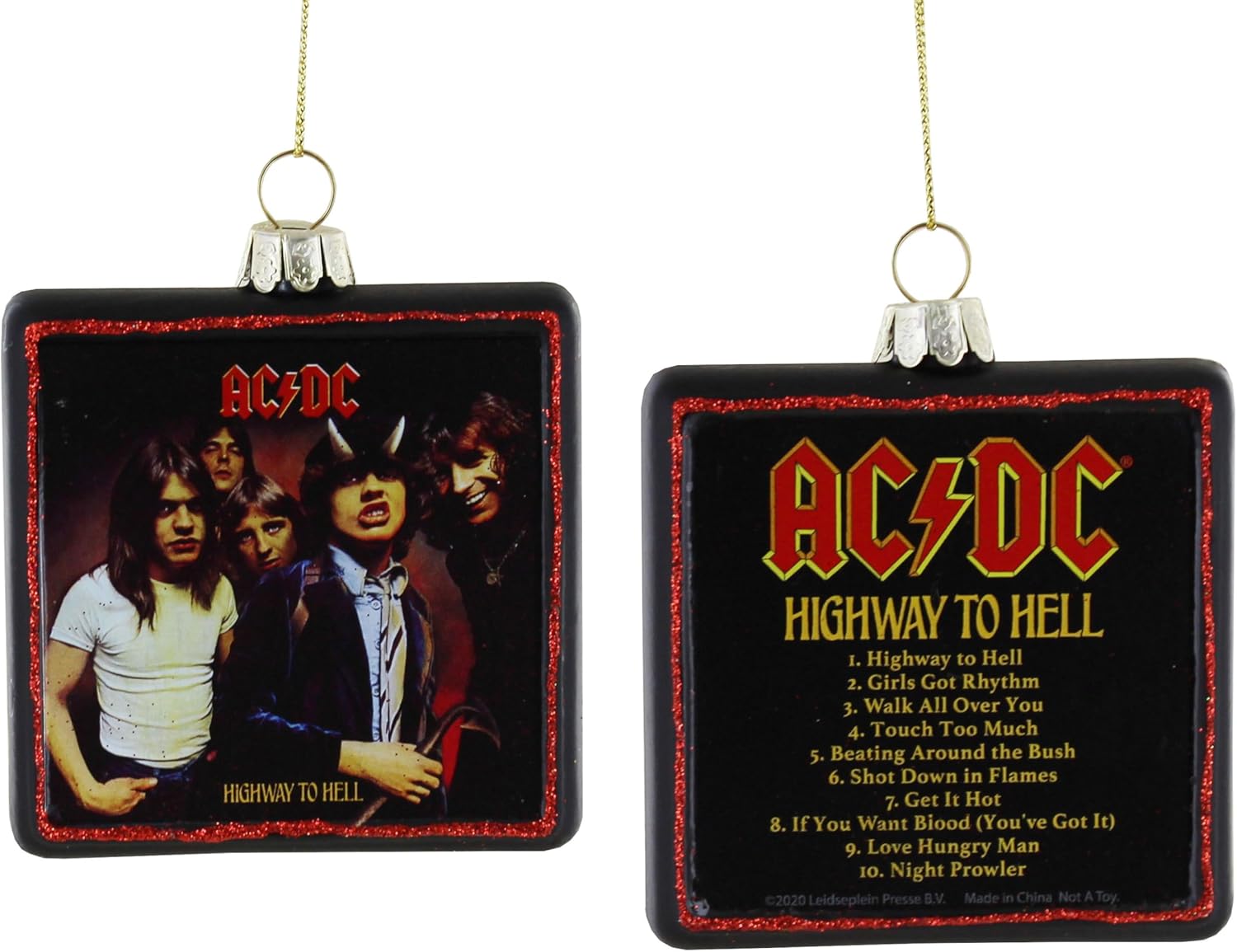 AC/DC - Album Cover 2-pc 3.5-Inch Glass Ornaments by Kurt Adler Inc ...