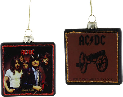 AC/DC - Album Cover 2-pc 3.5-Inch Glass Ornaments by Kurt Adler Inc.