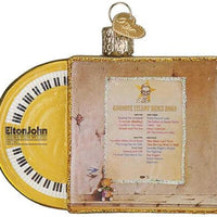 Elton John - Goodbye Yellow Brick Road Glitter Album Cover GLASS Ornament by OWC