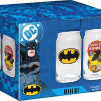 DC Comics - BATMAN 2-pc Glass Set in Colorful Decorative Gift Box by Spoontiques, Inc.
