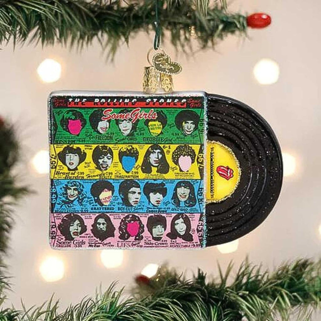 Rolling Stones - Some Girls Glitter Album Cover GLASS Ornament by OWC