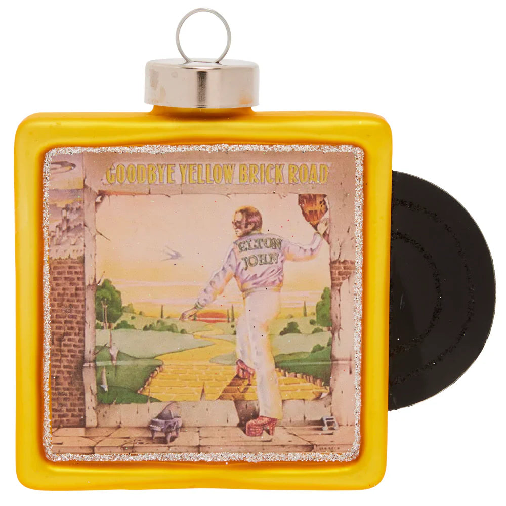 Elton John - Goodbye Yellow Brick Road Album Cover GLASS Ornament by Kat & Annie