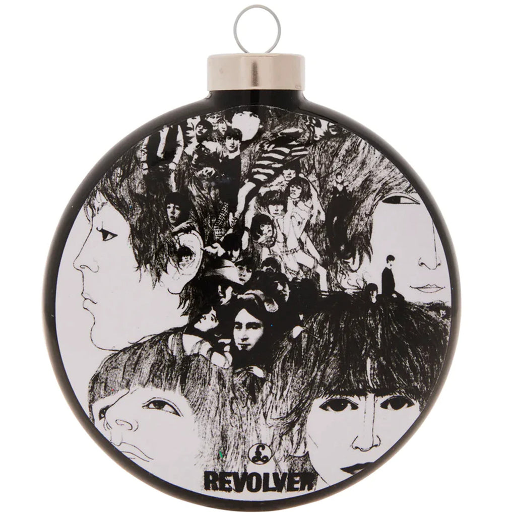 Beatles - Revolver Album Cover round GLASS Ornament by Kat & Annie