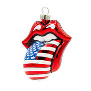 Rolling Stones - American Flag Tongue & Red Lips GLASS Ornament by Kat & Annie