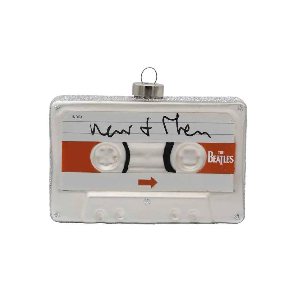 Beatles - Now & Then MixTape GLASS Ornament by Kat & Annie