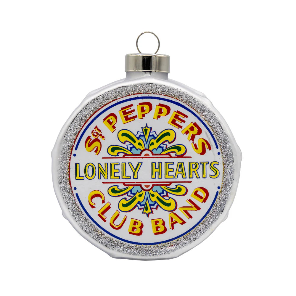 Beatles - Sgt. Pepper's Drum GLASS Ornament by Kat & Annie