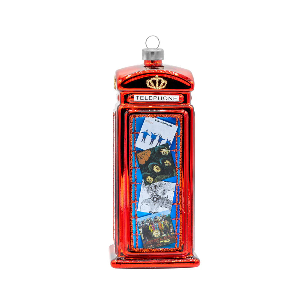 Beatles - Album Covers Phone Booth GLASS Ornament by Kat & Annie