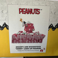 Peanuts - Snoopy & Woodstock MERRY Lighted Resin Figurine by Precious Moments Inc.