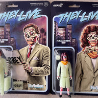 They Live - GLOW IN THE DARK Male Ghoul and Female Ghoul Set of 2 pcs 3 3/3" ReAction Figures by Super 7