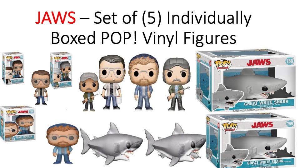 JAWS Movie - Set of (5) Individually Boxed Funko Pop! Vinyl Figures