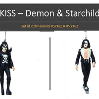 KISS Band - DEMON & Starchild Resin Ornament Set of 2 pieces by Kurt Adler Inc.
