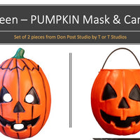 Don Post Studio - PUMPKIN Plastic MASK & Candy Bucket by Trick or Treat Studios