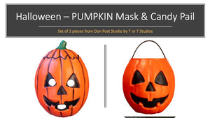 Don Post Studio - PUMPKIN Plastic MASK & Candy Bucket by Trick or Treat Studios