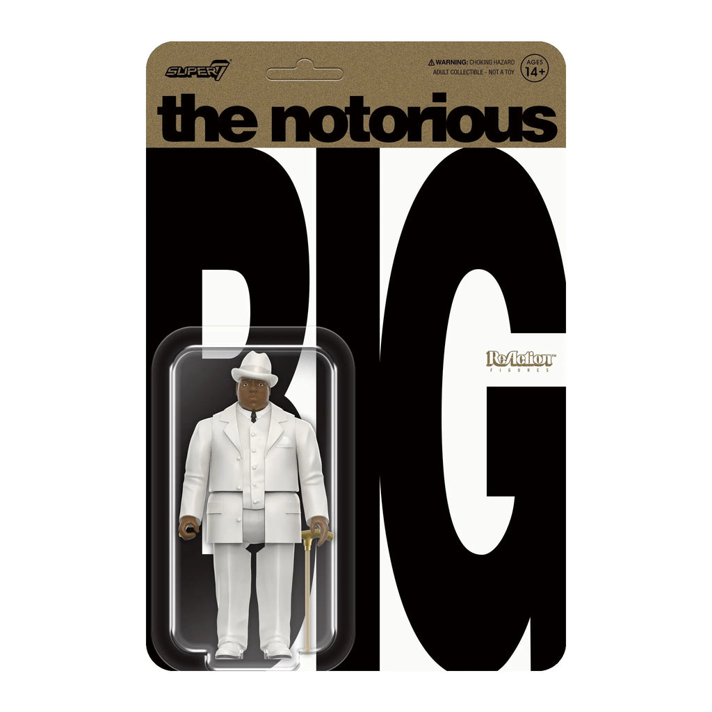 Notorious B.I.G. -  Hip Hop in White Suit 3 3/4" ReAction Figure by Super 7