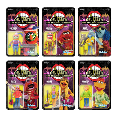 The MUPPETS - Electric Mayhem Band Set of 6-pieces Reaction Figures by Super 7