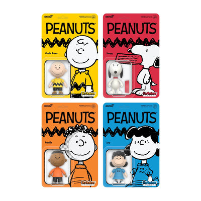 PEANUTS-Series 7 CLASSIC Set of 4-pcs 3 3/4-Inch ReAction Figures by Super 7