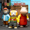 Richard Scarry's BUSY WORLD - Huckle Cat, Bananas Gorilla, and Hilda Hippo Set of 3-pieces Reaction Figures by Super 7