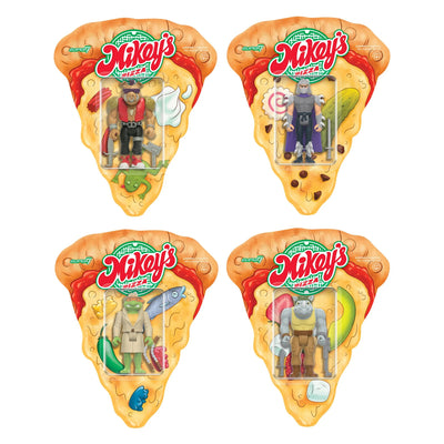 TMNT - Weird Pizza to Go (Cartoon) Set of 4-pieces Reaction Figures by Super 7