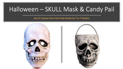 Don Post Studio - SKULL Plastic Mask & Candy Pail by Trick or Treat Studios