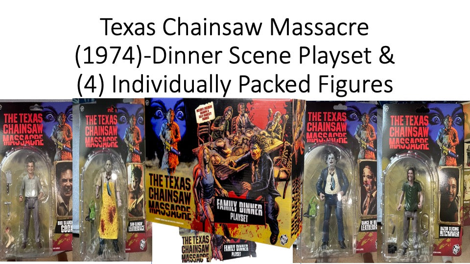 Texas Chainsaw Massacre (1974) - Dinner Scene Playset & (4