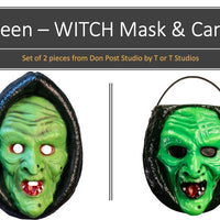 Don Post Studio - WITCH Plastic MASK Plastic Mask & Candy Pail by Trick or Treat Studios