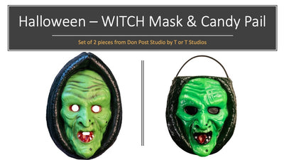 Don Post Studio - WITCH Plastic MASK Plastic Mask & Candy Pail by Trick or Treat Studios