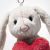 Steiff  - HOPPIE Plush Rabbit Keyring LOVE- 6" Authentic Steiff