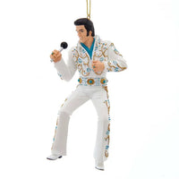 Elvis Presley - Elvis in Blue and White Jumpsuit  Ornament by Kurt Adler Inc.