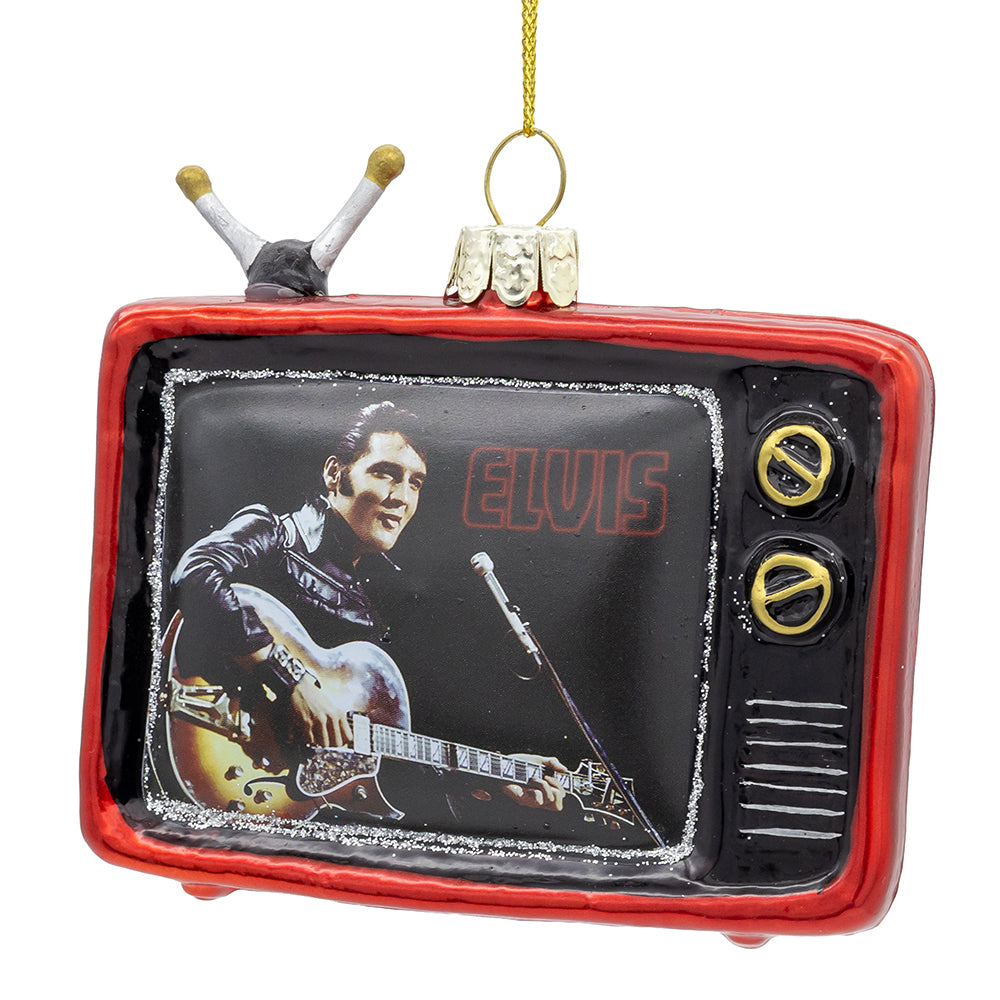 Elvis Presley - Elvis T.V. GLASS Ornament by Kurt Adler Inc.