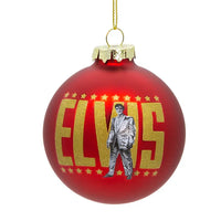 Elvis Presley - Elvis 80MM Glass Red Ball Ornament by Kurt Adler Inc.