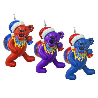 Grateful Dead - Bear With Bag 3-piece set of Ornaments by Kurt Adler Inc.