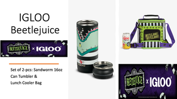 Beetlejuice - Beetlejuice 2-pc set Square Lunch Cooler Bag & 16 oz. Can Tumbler by Igloo Coolers