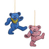 Grateful Dead - Bedazzled Collection Set of 2-pc Fabric Bear Ornaments by Kurt Adler Inc.