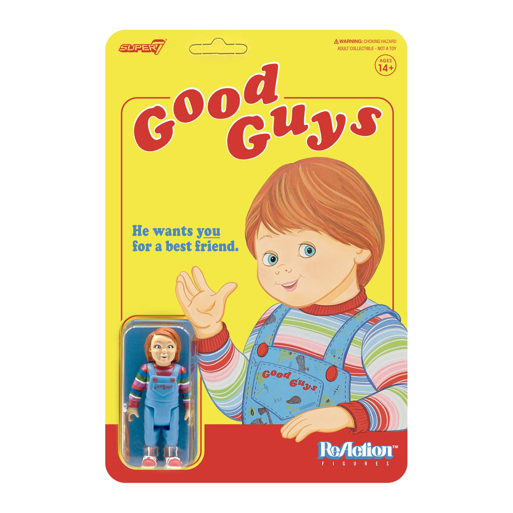 Juego de niños - Good Guys Chucky Figura de reacción de 3 3/4" de Super 7