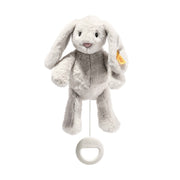 Steiff  -  HOPPIE Baby Plush Rabbit MUSICAL Pull Toy - 10" Authentic Steiff