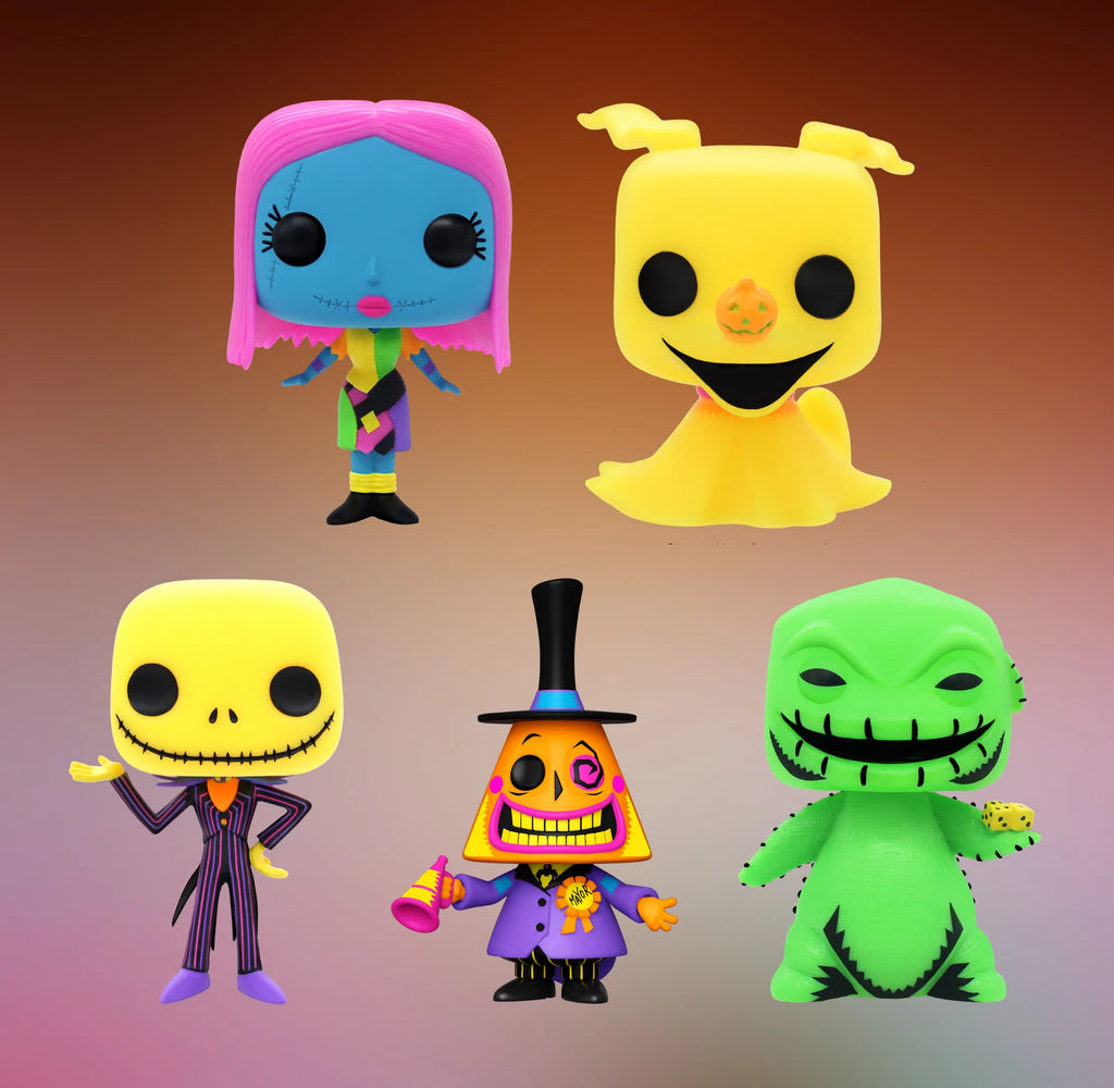 Nightmare Before Christmas - Blacklight Set of 5 individually Boxed Funko  Pop! Vinyl Figures - A & D Products NY Corp. Cool Toy Den