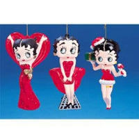 Betty Boop Blow Mold Ornament Set Of 3