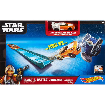 Star Wars - Juego de lanzador de sable de luz LUKE SKYWALKER Blast & Battle de Hot Wheels 