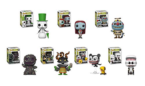 ¡Funkopop! Pesadilla antes de Navidad 25 Aniversario Conjunto de 7: Snowman Jack, Sally, Dr. Finklestein, Clown, Vampire Teddy, Harlequin Demon y Oogie Boogie