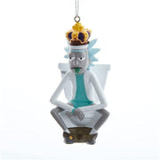 Rick & Morty - Rick with Crown on Toilet Ornament Set by Kurt Adler Inc.