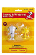 Figuras flexibles de Snoopy (clásico) y Woodstock con ganchos de succión