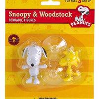 Figuras flexibles de Snoopy (clásico) y Woodstock con ganchos de succión