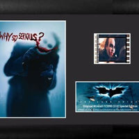 Batman Dark Knight Movie - Joker "Why So Serious" Minicell Film Cell Framed Art by Film Cells