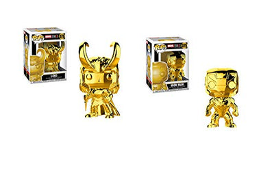 ¡Funkopop! Paquete de 2: Marvel Studios 10 Gold Chrome Ironman y Loki