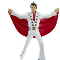 Elvis Presley - Elvis in White Suit with Red Cape Ornament by Kurt Adler Inc.