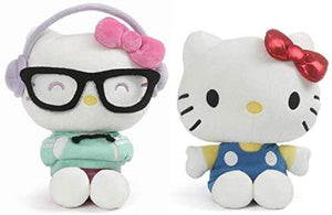 GUND Hello Kitty 9.5" Kawaii Style Plush Bundle with 9.5" Classic Outfit Plush